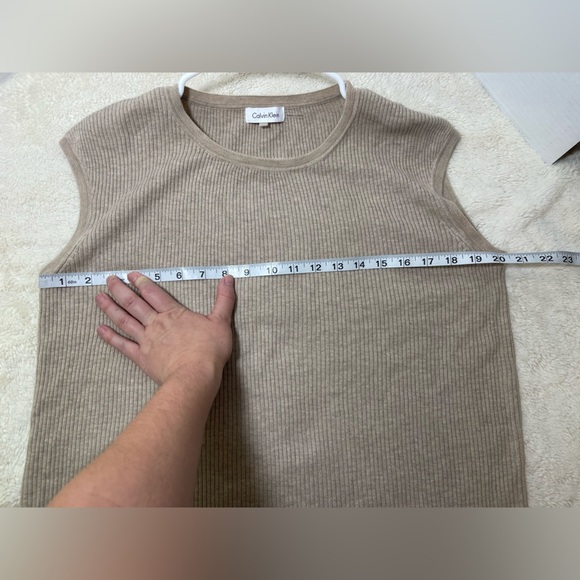 Calvin Klein Tan Ribbed Knit Sweater - Picture 5 of 5